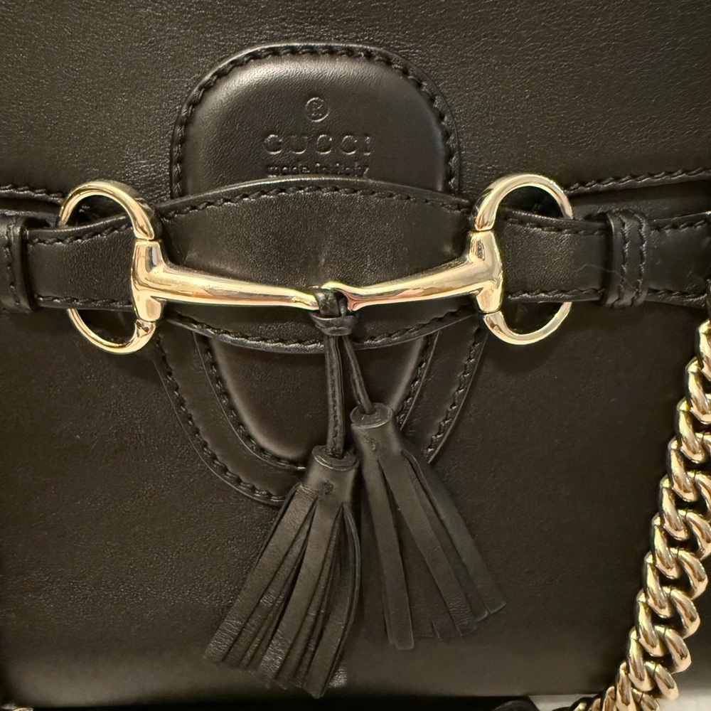 Gucci Black Emily Leather Chain Shoulder Bag - Picture 3 of 8